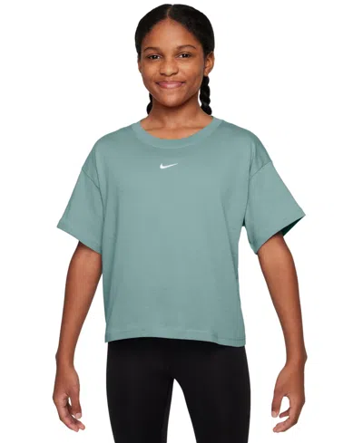 NIKE BIG GIRLS SPORTSWEAR ESSENTIAL COTTON SWOOSH LOGO T-SHIRT