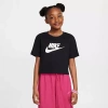 Nike Big Kid Girls Crew Neck Short Sleeve Regular Fit Graphic T-shirt In Black