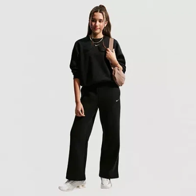 Nike Big Kid Girls Regular Fit Fleece Pull-on Pant In Black