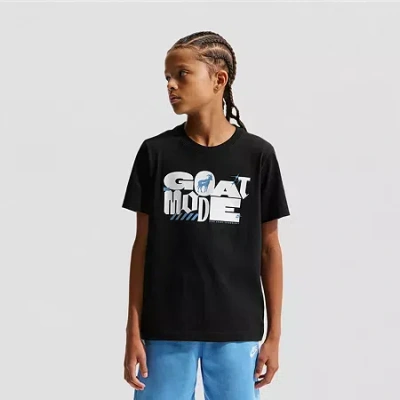 Nike Big Kid Unisex Crew Neck Short Sleeve Regular Fit Graphic T-shirt In Black