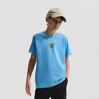 Nike Big Kid Unisex Crew Neck Short Sleeve Regular Fit Graphic T-shirt In Blue