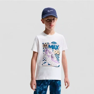 Nike Big Kid Unisex Crew Neck Short Sleeve Regular Fit Graphic T-shirt In White