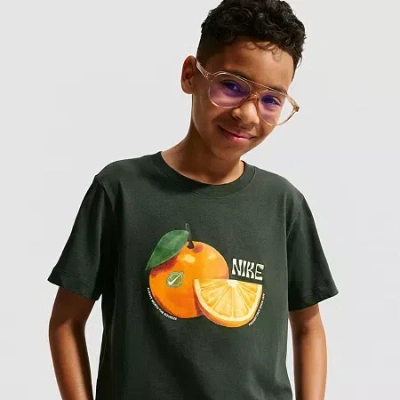 Nike Big Kid Unisex Crew Neck Short Sleeve Regular Fit Graphic T-shirt In Green