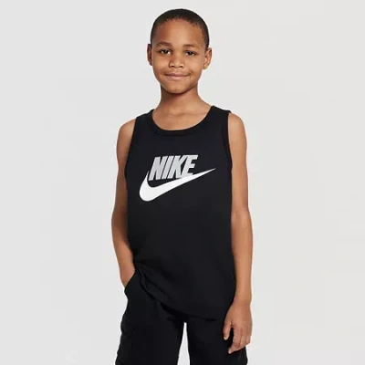 Nike Big Kid Unisex Crew Neck Sleeveless Active Tank Top In Black