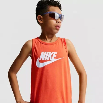 Nike Big Kid Unisex Crew Neck Sleeveless Active Tank Top In Orange