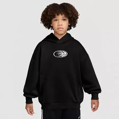Nike Big Kid Unisex Long Sleeve Fleece Active Hoodie In Black