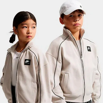 Nike Big Kids Air Fleece Track Jacket In Gray