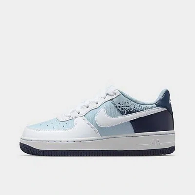 Nike Big Kids' Air Force 1 Low Casual Shoes In Light Armory Blue/white/midnight Navy