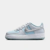 Nike Air Force 1 Big Kids' Shoes In Pure Platinum/metallic Silver/glacier Blue