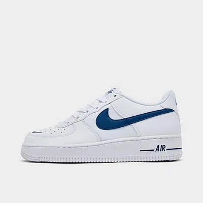 Nike Big Kids' Air Force 1 Low Casual Shoes In White/diffused Blue
