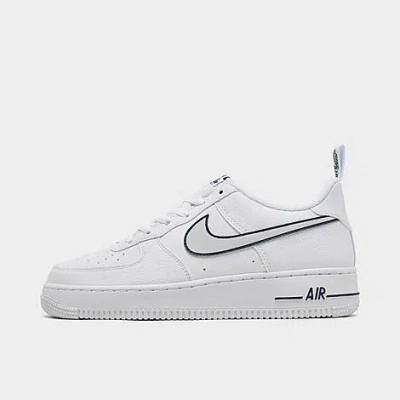 Nike Big Kids' Air Force 1 Lv8 Casual Shoes In White/photon Dust/midnight Navy