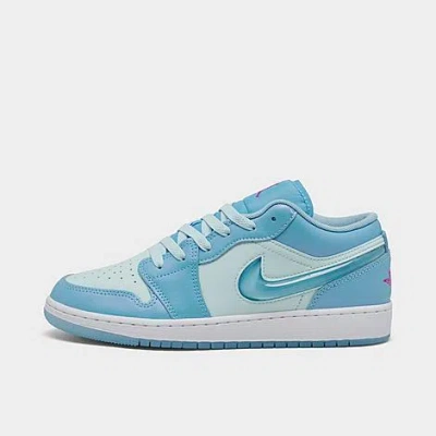 Nike Big Kids' Air Jordan Retro 1 Low Se Casual Shoes In Aquarius Blue/glacier Blue/hyper Violet/aquarius Blue