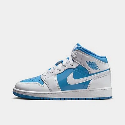 Nike Jordan Big Kids' Air Retro 1 Mid Se Casual Shoes In White/legend Blue