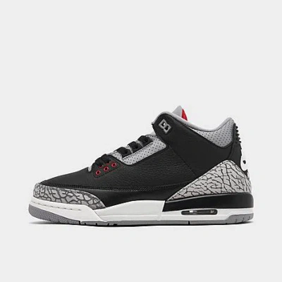 Nike Jordan Big Kids' Air Retro 3 Basketball Shoes In Black/fire Red/cement Grey/sail