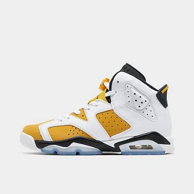 Nike Big Kids' Air Jordan Retro 6 Basketball Shoes In White/yellow Ochre/black