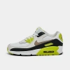Nike Big Kids' Air Max 90 Casual Shoes In White/cyber/dark Smoke Grey/khaki
