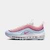 Nike Big Kids' Air Max 97 Casual Shoes (women's Sizes Available) In Summit White/blue Tint/viotech/pinksicle
