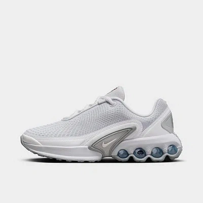 Nike Big Kids' Air Max Dn Casual Shoes (1y-7y) In White/white/metallic Silver/white