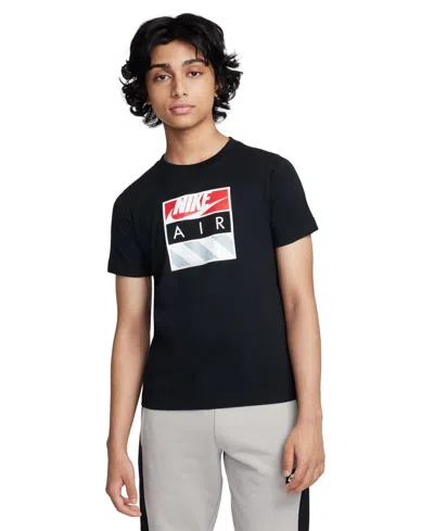 Nike Big Kids Air Printed Crewneck T-shirt In Black