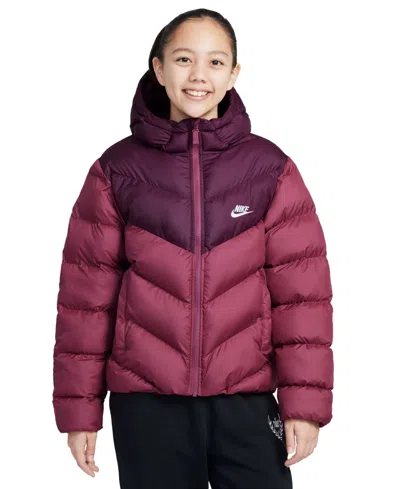 Nike Big Kids All Day Play Therma-fit Loose-fit Puffer Jacket In Brown