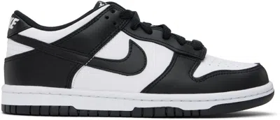 Nike Big Kids Black & White Dunk Low Sneakers In 100 White/black-whit