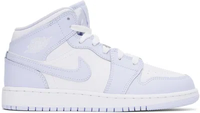 Nike Big Kids Blue & White Air Jordan 1 Mid Sneakers In Cobalt Bliss