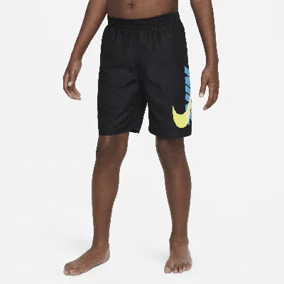 Nike Big Kids' (boys') 7" Volley Shorts In Black/yellow/blue