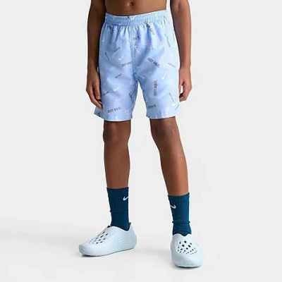 Nike Big Kids Breaker Logo Confetti Swim Shorts In Blue