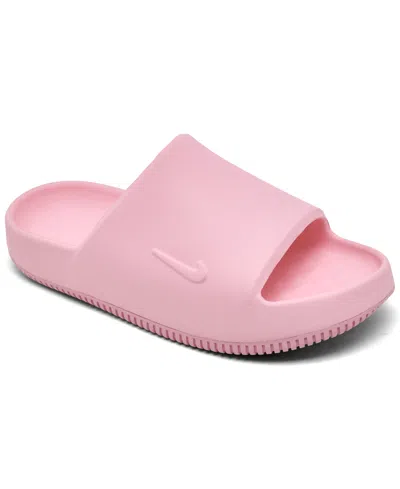 Nike Big Kids Calm 2.0 Slide Sandals From Finish Line In Pink