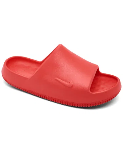 Nike Big Kids Calm 2.0 Slide Sandals From Finish Line In Red