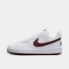 Nike Big Kids' Court Borough Low Recraft Casual Shoes In White/burgundy Crush