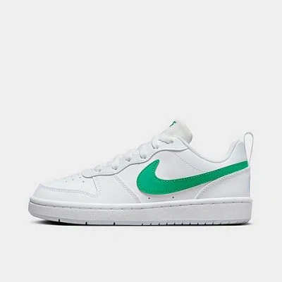 Nike Big Kids' Court Borough Low Recraft Casual Shoes In White/stadium Green/football Grey