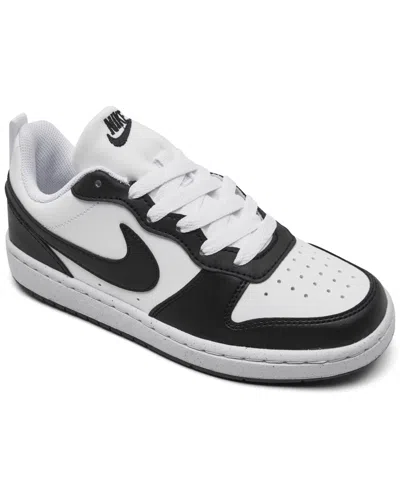 Nike Big Kids Court Borough Low Recraft Casual Sneakers From Finish Line In White,black