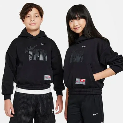 Nike Big Kids' Culture Of Basketball Fleece Pullover Hoodie In Black/white