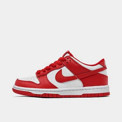 Nike Big Kids' Dunk Low Casual Shoes In White/university Red