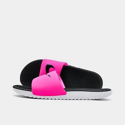 Nike Big Kids' Kawa Slide Sandals In Laser Fuchsia/white/black