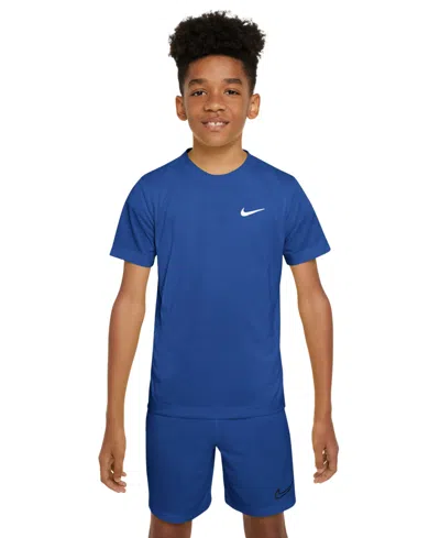 Nike Big Kids Legend Dri-fit Logo Graphic T-shirt In Blue