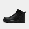 Nike Big Kids' Manoa Leather Boots In Black/black/black