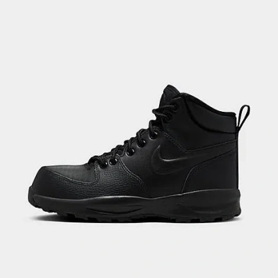 Nike Big Kids' Manoa Leather Boots In Black/black/black
