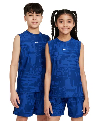 Nike Big Kids Multi Dri-fit Sleeveless Top In Blue