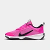Nike Little Kids' Omni Multi-court Stretch Lace Casual Shoes In Laser Fuchsia/white/black