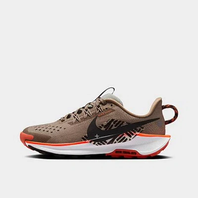 Nike Big Kids' Pegasus Trail 5 Running Shoes In Khaki/velvet Brown/hyper Crimson