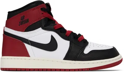 Nike Big Kids Red & Black Air Jordan 1 High Og Sneakers In White/black
