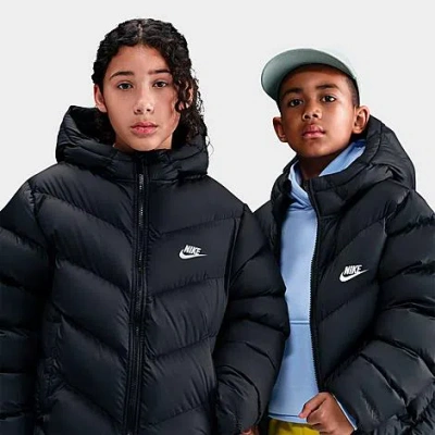 Nike Big Kids Sportswear All Day Play Therma-fit Loose-fit Puffer Jacket In Black