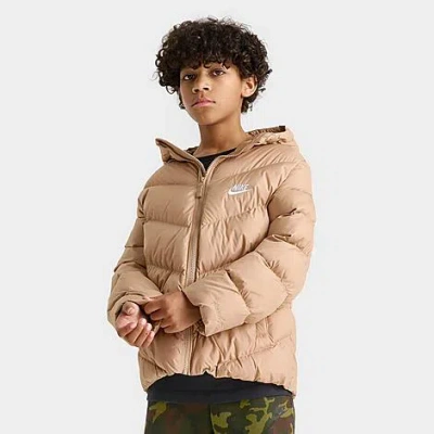 Nike Big Kids Sportswear All Day Play Therma-fit Loose-fit Puffer Jacket In Brown