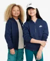 Nike Big Kids Sportswear Club Fleece Full-zip Hoodie In Blue