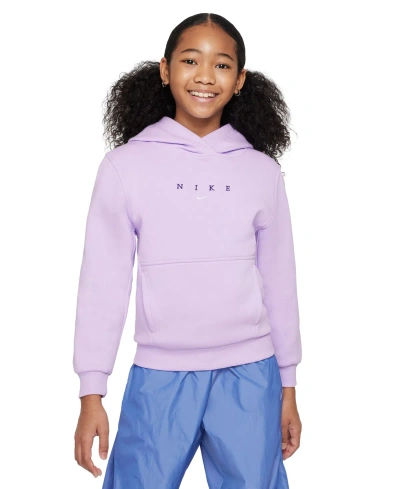 Nike Big Kids' Sportswear Club Fleece Hoodie In Violet Mist