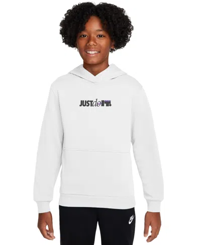 Nike Big Kids Sportswear Club Fleece Hoodie In White,blac