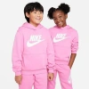 Nike Big Kids' Sportswear Club Fleece Pullover Hoodie In Playful Pink/white