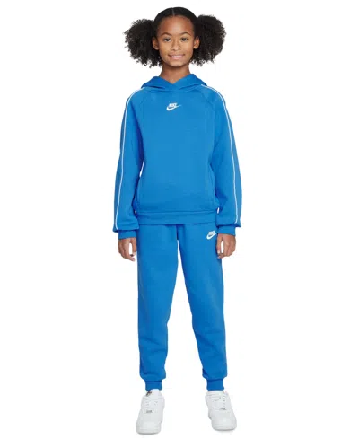 Nike Big Kids Sportswear Club Fleece Tracksuit, 2 Piece Set In Blue